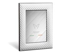 Cadre Photo de Table en métal émaillé avec Finition tressée Trame en Maille Idée Cadeau.