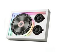 Cadre Photo DéCoratif Musical avec TéLéCommande, Lecteur CD avec BT, USB Et Carte TF, Batterie Rechargeable Et Fixation Murale, Petit Lecteur CD Vintage Portable pour Maison Et Bureau,C