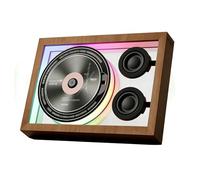 Cadre Photo DéCoratif Musical avec TéLéCommande, Lecteur CD avec BT, USB Et Carte TF, Batterie Rechargeable Et Fixation Murale, Petit Lecteur CD Vintage Portable pour Maison Et Bureau,A