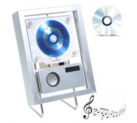 Cadre Photo décoratif Musical, Lecteur CD Mural intégré, Appareil Audio décoratif élégant avec télécommande, Convient à Une Utilisation intérieure Commerciale et Domestique.(Silver)