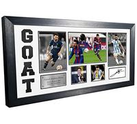Cadre photo dédicacé de Lionel Messi Chèvre du Mont-Barcelone PSG Paris Saint-Germain Argentine Noir ou Blanc (passe-partout blanc cassé)