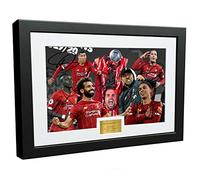 Cadre photo dédicacé Henderson Klopp Salah Mane Firmino Van Dijk Arnold 2019 2020 Liverpool Premier League Champions 30,5 x 20,3 cm