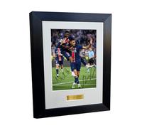 Cadre photo dédicacé Ousmane Dembele Achraf Hakimi Ligue des champions 2025 Paris Saint-Germain PSG 30,5 x 20,3 cm
