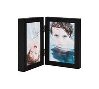 vidaXL Cadre photo dépliable en deux Noir 2x(10x15 cm)