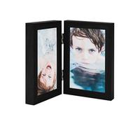 vidaXL Cadre photo dÃ©pliable en deux Noir 2x(21x29,7 cm)