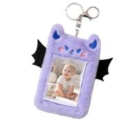 Cadre photo Diable, étui à cartes, joli cadre photo en peluche Porte-clés avec pendentif pour carte étudiante pour banque de crédit pour garçons, aubergine, riferimento alla descrizione, Se