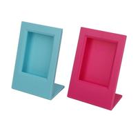 Cadre Photo Diagonal, Cadre Photo Autoportant Innovant en Forme de L de Bureau Mini 12 11 9 8 7 (Bleu Rouge)