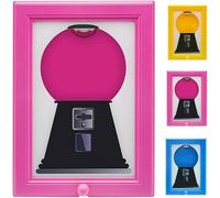 Cadre photo distributeur de bonbons Cadre photo distributeur de bonbons, machine à vintage suspendue, chewing-gums dans un cadre, for bureau ou couloir(Pink)