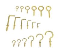 Cadre Photo doré, 25 pièces, lampe, armoire lumineuse, rideau de plantes, filet, boulon à œil, vis dans le cintre, tasse OLC, fermoir à crochet(C shape,Length 40mm)