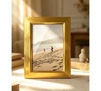 Cadre photo doré de 15,2 x 20,3 cm pour affichage mural de table avec | Ne se casse pas facilement, résistant à l'humidité, fort sens tridimensionnel, peut être accroché sur les murs ou placé sur