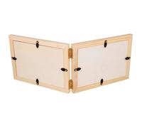 Cadre photo double en bois - ARTEMIO - 12,5 x 35 cm - Pliable - Marron - Contemporain