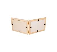 Cadre photo double en bois - ARTEMIO - 12,5 x 35 cm - Pliable - Marron - Contemporain