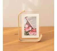 Cadre photo double face en acrylique transparent pour photos de 10 x 15 cm et 14 x 21 cm, alliant durabilité et élégance Protection des Photos et Pose Multiple (couleur bois d'origine 14 x 21 cm)