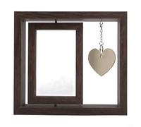 Cadre photo double face en bois avec pivot pour couples, affichage personnalisé de deux photos, matériau pour souvenir (amour clair)