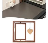 Cadre photo double face en bois de 15,2 cm avec motif cœur pour décoration d'intérieur, cadre photo en bois double face personnalisé, souvenir unique pour les couples (amour foncé)