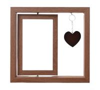 Cadre photo double face en bois pour elle, lui, épouse, mari, couple, affichage de table (amour foncé)