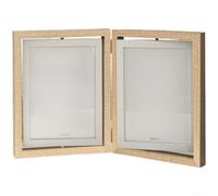 Cadre photo double face pivotant à 360 degrés pour table, cadre en bois fait à la main avec design extractible pour plusieurs photos (D)