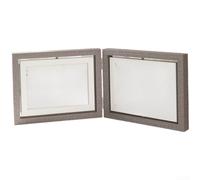 Cadre photo double face rotatif à 360 degrés, 15,2 cm, cadre photo pivotant pour table, design minimaliste en bois, changement de photo facile (B)