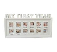Cadre photo DUBENS pour bébé My First Year Birthday - Cadre photo multi-ouverture - 12 photos - 41 x 21 cm - Blanc