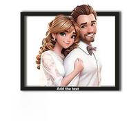 Cadre photo en acrylique 3D personnalisé style dessin animé animé portrait personnalisé cadre photo panneau pour mur couple anniversaire art décoration