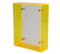 Cadre photo en acrylique à faire soi-même, décoration murale transparente à suspendre, cadre photo, certificats, documents, pour affiche, œuvre d'art, peintures, certificats (jaune)