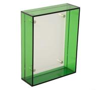 Cadre photo en acrylique avec blocs transparents et fixations chromées, parfait pour la décoration murale avec photos, affiches, récompenses et cartes postales (vert)