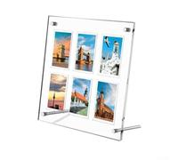 Cadre photo en acrylique pour Fujifilm Instax et Square - Support de collage à 6 grilles - Transparent - Pour photo de 20,3 x 20,3 cm - Décoration de bureau