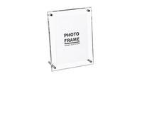 Cadre Photo en Acrylique Transparent, Autoportant, avec Support en Métal pour Certificats et Photos (Bord Droit 7 Pouces (17,1 * 22,3 cm))