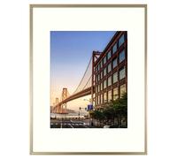 Cadre photo en aluminium Frametory 11x14 - Cadre doré 11x14 avec passe-partout ivoire pour photo 8x10 - Cadre photo en métal 14x11 et verre vérit