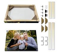 Cadre photo en bois à monter soi-même, 50 x 50 cm, pour bricolage, peinture à l'huile, peintures murales, affiches, maison, galerie, plusieurs tailles avec kit de montage