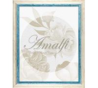 Cadre photo en bois Amalfi 29,7 x 42 cm DIN A3 en bleu et blanc Vintage Shabby Chic avec vitre en verre synthétique antireflet