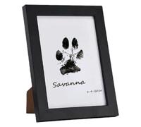 Cadre photo en bois avec empreintes de pattes, cadres de chien pour photos commémoratives - Tampon encreur sans encre/Clean Touch pour empreintes de pattes d'animaux,Kit souvenir d'empreintes de patte