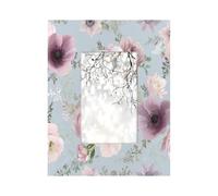 Cadre photo en bois de 10,2 x 15,2 cm, support de table et montage mural, cadre photo en bois aquarelle printanière, violet floral