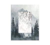 Cadre photo en bois de 10,2 x 15,2 cm, support de table et montage mural, cadre photo en bois, forêt brumeuse, paysage de montagne