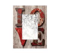 Cadre photo en bois de 10,2 x 15,2 cm, support de table et montage mural, cadre photo en bois shabby chic, rustique, Saint-Valentin, amour