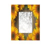 Cadre photo en bois de 10,2 x 15,2 cm, support de table et montage mural, cadre photo en bois, tournesol de ferme sur planche en bois