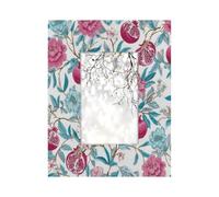 Cadre photo en bois de 10,2 x 15,2 cm, support de table et montage mural, cadre photo rétro en bois de grenade, branches de fruits, feuilles