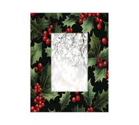 Cadre photo en bois de 10,2 x 15,2 cm, support de table et montage mural, cadres photo en bois de Noël, baies et feuilles de fruits