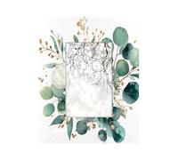 Cadre photo en bois de 10,2 x 15,2 cm, support de table et montage mural, cadres photo en bois vert sauge, feuilles d'eucalyptus florales