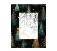 Cadre photo en bois de 12,7 x 17,8 cm, support de table et montage mural, cadre photo en bois, arbre de Noël, étoiles étincelantes