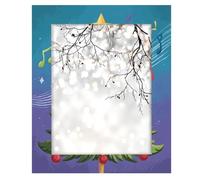 Cadre photo en bois de 27,9 x 35,6 cm, support de table et montage mural, arbre de Noël avec notes de musique