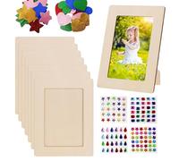 Cadre photo en bois - Ensemble de posters artistiques avec paillettes - Étoiles et cœurs autocollants - 20 x 15 cm - Pour décoration d'intérieur, salon, lieu de travail, chambre d'enfant