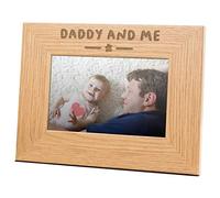 Cadre photo en bois gravé « Daddy And Me » - 15,2 x 10,2 cm - Cadeau pour papa ou fille