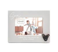 Cadre Photo En Bois Gris Avec Cœur 3D - 6x4 - Son