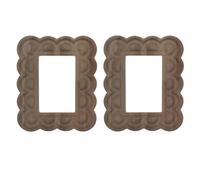 Cadre Photo En Bois Massif Sculpté Composé De 2 Pièces Et Orné D'Un Placage Décoratif Pour Une Décoration Murale De Style Européen Modèle B 24 X 20 X 1.5cm