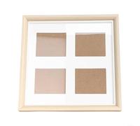 Cadre photo en bois pour collage multi-photos 7,6 x 15,2 cm - Support mural en bois naturel - Cadre de galerie - Décoration pour la maison et le bureau - 27,5 x 27,5 x 5 cm - Couleur originale