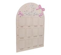 Cadre Photo en Bois pour Première Année, Tableau 12 Mois Garçon Fille | Décoration Murale Beige pour Chambre de Garçon Fille, Photos Facilement Insérables et Actualisables, Idée Anniversaire