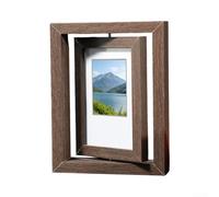 Cadre photo en bois rotatif à 360° pour photos de 17,8 x 12,7 cm | Support photo de bureau double affichage avec esthétique vintage pour décoration de maison et de bureau | Anniversaire de mariage