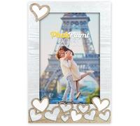 Cadre photo en bois ZEP Lavinia 20x30 cm avec des cœurs
