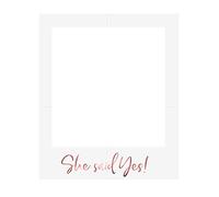 Cadre Photo en Carton She Said Yes Blanc et Rose Gold 50 x 59,5 cm - Blanc - Taille Unique